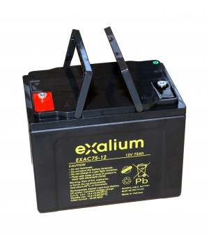 Image Batterie Plomb 12V 75Ah EXALIUM (260X170X202) (EXAC75-12) 