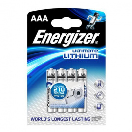 Blister 4 pilas 1, 5V LR03 Energizer litio Ultimate del tamaño