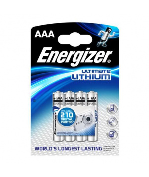 Blister di 4 batterie da 1,5 v formato LR03 Energizer Ultimate Lithium
