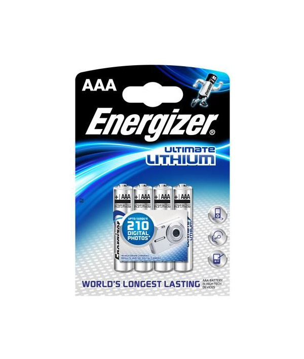 Blister de 4 Piles Lithium 1.5V Ultimate Energizer Format LR03