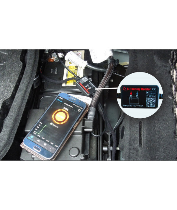 Moniteur Bluetooth pour batterie démarrage, voiture, moto, camion, bateau