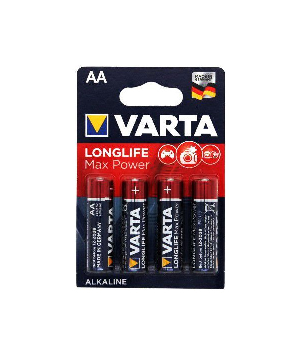 Pack of 4 AA-size alkaline LR6 Longlife Max Power Varta