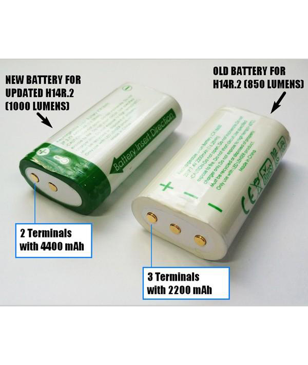 Battery 4.4Ah Li-ion 2xICR18650 for lamp H14R.2 Led Lenser