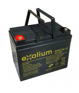 Batterie Plomb 12V 34Ah EXALIUM (196X130X169) M5 (EXAC34-12) 