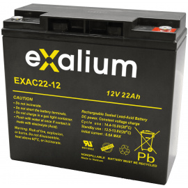 Batterie plomb cyclique 12V 22Ah EXAC22-12 Exalium