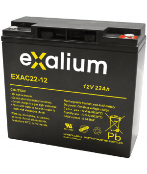 Image Batterie Plomb 12V 22Ah EXALIUM (181X76X167) (EXAC22-12) 