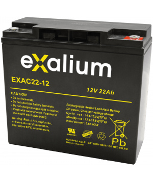 Image Batterie plomb cyclique 12V 22Ah EXAC22-12 Exalium