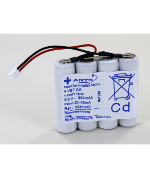 SAFT 4.8V 800mAh batería de bloques autonomos de alumbrado de seguridad (BAAS) 804133 AA 4VST