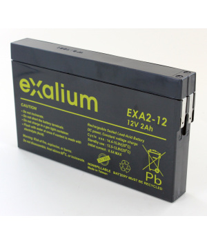 Batteria piombo 12V 2Ah EXA2-12 Exalium