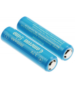 Set of 2 batteries Li-ion 3.7V 3.4Ah NCR18650 with lugs to be welded