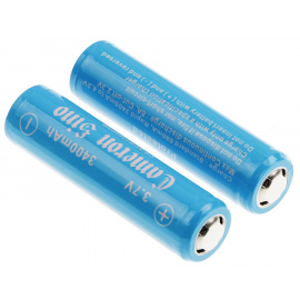 Lot von 2 Accus Li-Ion 3.7V 3.4Ah NCR18650 mit Leiterplattenschutz