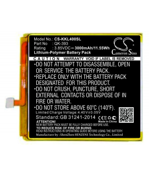 Battery 3.85V 3Ah LiPo for QIKU 360 N4