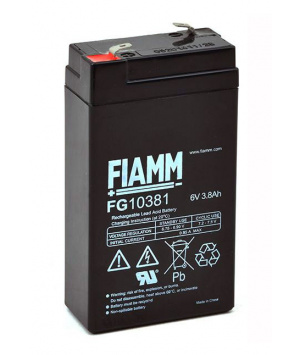 Batterie Plomb 6V 3.8Ah Fiamm (66X33X118) (FG10381) 
