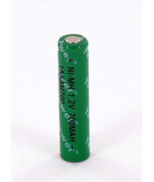 Accu Yuasa AAA 1.2V 700mAh NiMh superior plano 1AAAM700 - vainas para soldar