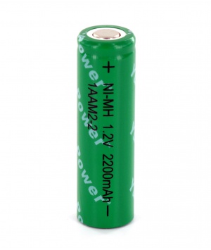 Accu Yuasa AA 1.2V 2.2Ah NiMh 1AAM2-2 - vainas de soldadura opuestas