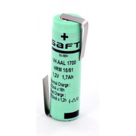 Accu Saft R6 1.2V VH AAL 1700 NiMh - vainas de soldadura opuestas