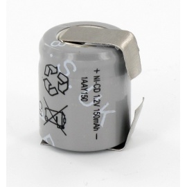 Elément Ni-Cd 1,2V 150mAh 1/3AA + cosses CLG (1AAY150)
