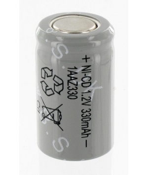 Batterie Yuasa 1/2 AA 1.2V 330mAh NiCd + cosses à souder