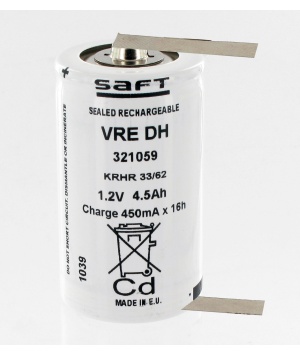 Battery Saft 1.2V 4.5Ah VRE DH NiCd 792197 - welding pods