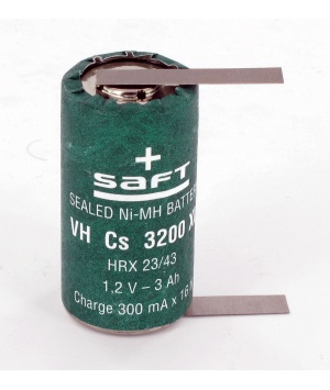 Elément Saft VH Cs 3200 XL 1.2V 3Ah NiMh + cosses à souder Elément Saft VH Cs 3200 XL 1.2V 3Ah NiMh + cosses à souder