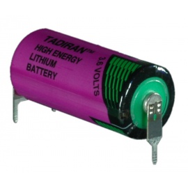 Pile Lithium 3,6V 1,4Ah 2/3AA 1 picot +, 2 picots - (SL761/PT)