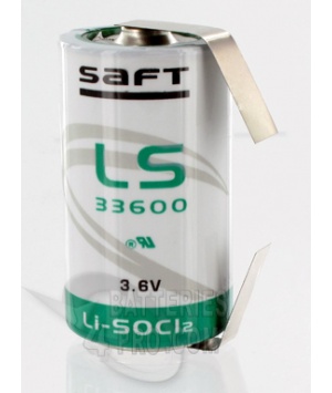 Pile lithium 3,6V 17Ah D LS3360 +cosses CLG