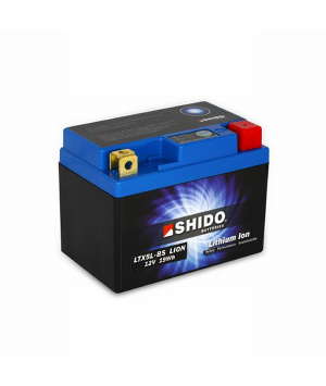 Batterie moto LiFePO4 12.8V 1.6Ah 95A Shido LTX5L-BS