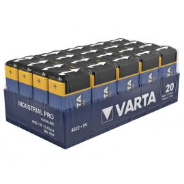 Scatola di 20 Alcaline 9V 6LR61 Varta Industrial Pro