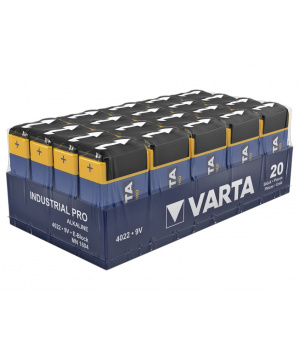 Box mit 20 Alcaline 9V 6LR61 Varta Industrial Pro