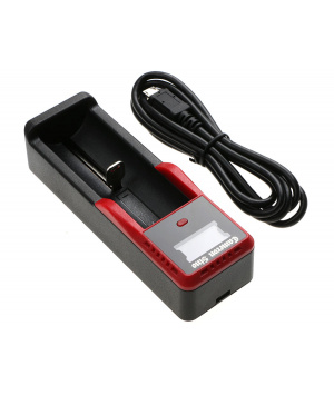 Chargeur 1 accu Li-Ion Tout formats IMR 26650, 18650, 17500