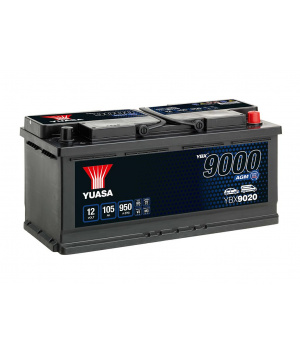 Batterie plomb démarrage 12V 105Ah 950A +D AGM Start&Stop Yuasa (YBX9020)