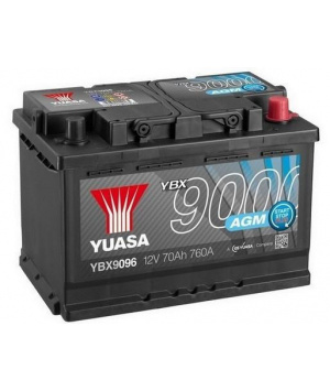 Blei-Batterie Boot 12V 70Ah 760A +D AGM Start Stop Yuasa YBX9096