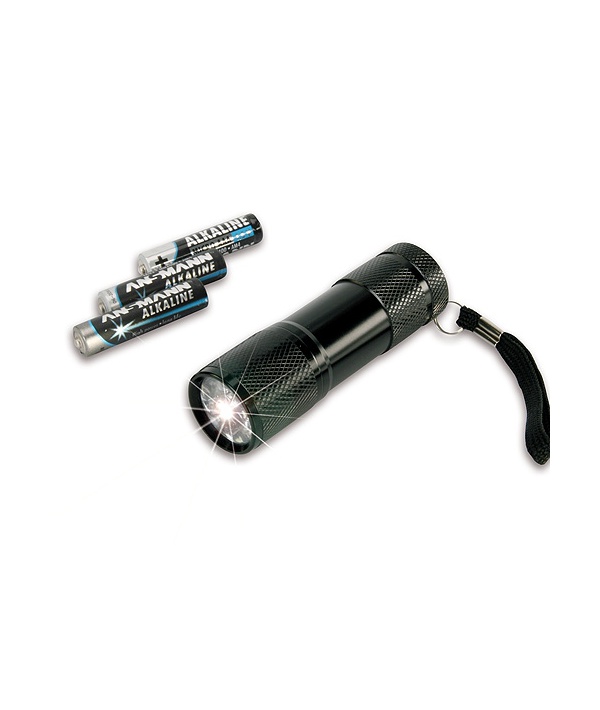 Mini Lampe torche 9 LED Ansmann + 3 piles AAA
