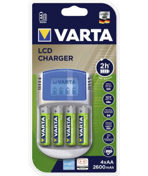 Power-Play LCD charger, USB, 4 battery R6 Ready2Use 2600 mAh