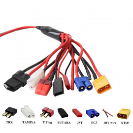 Charge cord 8 in 1 JST XT60 EC3 FUTABA TAMIYA T TRX charger B6AC