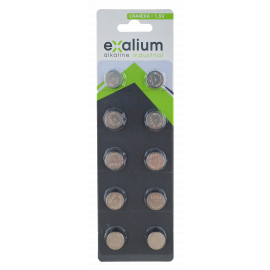 10 Ag13 button batteries, LR44, A76 alkaline 1.5V Exalium