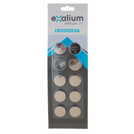 10 Lithium 3V 230mAh CR-2032 EXALIUM