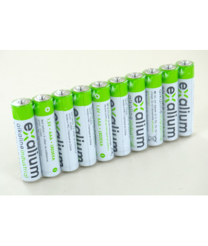 10 baterías LR03 AAA 1.5V alcalina EXALIUM