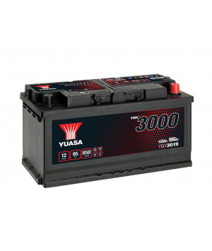 Batterie plomb démarrage 12V 95Ah 850A + D SMF Yuasa (YBX3019)