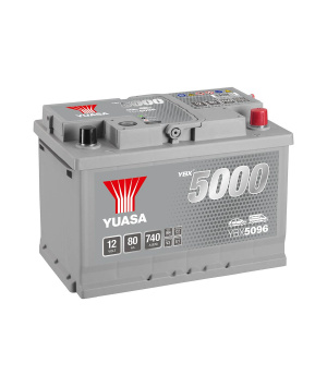 Batterie plomb démarrage 12V 80Ah 740A +D SMF Yuasa (YBX5096)