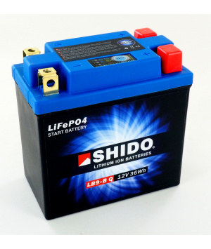 Batterie moto LiFePO4 12.8V 3Ah 180A Shido LB9-B Q