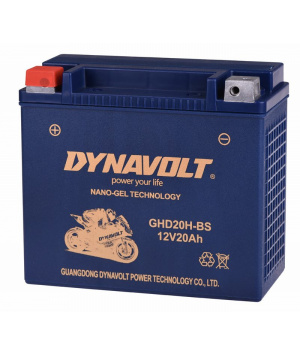 Batterie démarrage plomb Nano gel 12V 20Ah +G GHD20H-BS Dynavolt