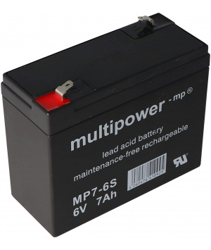 Batteria al piombo 6V 7Ah Multipower MP7-6S