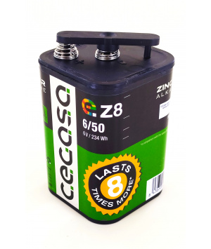 Pile 6V 45Ah - eZ8 6/50 - dépolarisation par air (4AS2/45)