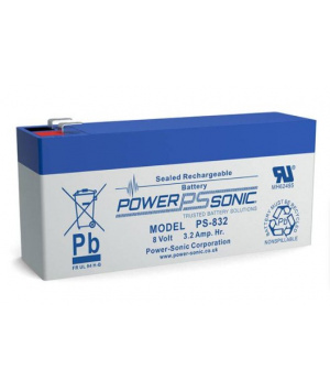 Batterie Plomb 8V 3.2Ah Power Sonic (134X37X63) (PS832) 