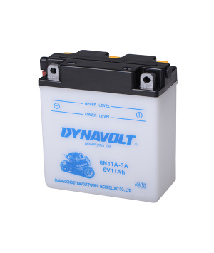 Batterie plomb moto 6V 11Ah Dynavolt 6N11A-3A