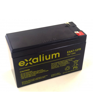 Batterie Plomb 12V 7Ah EXALIUM (151X65X94) F1 (EXA7-12FR) 