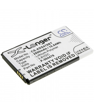 Batterie 3.8V 2.8Ah Li-Ion P-504478 pour clavier tactile secondaire ADT