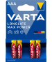 Pack 4 Piles Alcaline AAA LR03 Max Tech Varta