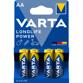 Packung mit 4 Batterien alkaline LR6 AA Longlife Power Varta